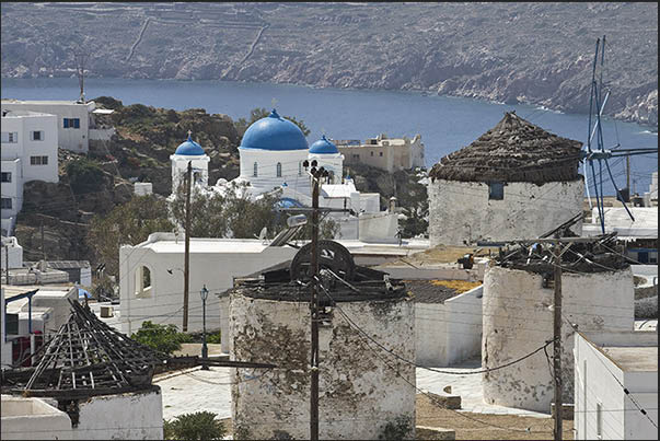 Windmills in the village of Chora (capital of the island) Windmills in the village of Chora (capital of the island)