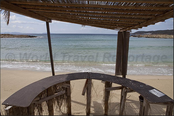 Beach in Manganari Bay (southern tip of the island)