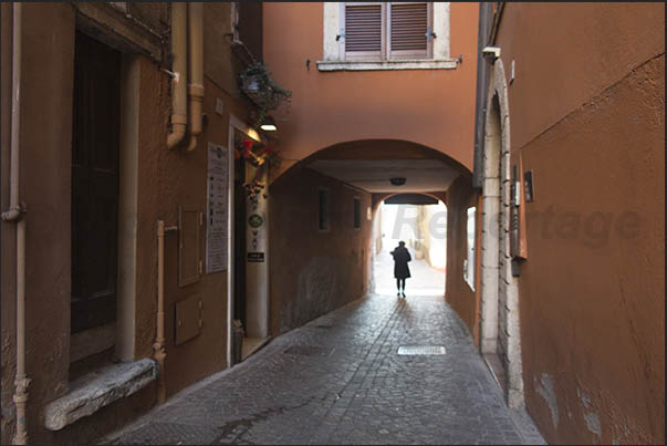 Salo', the narrow streets of the historic center Salo', the narrow streets of the historic center