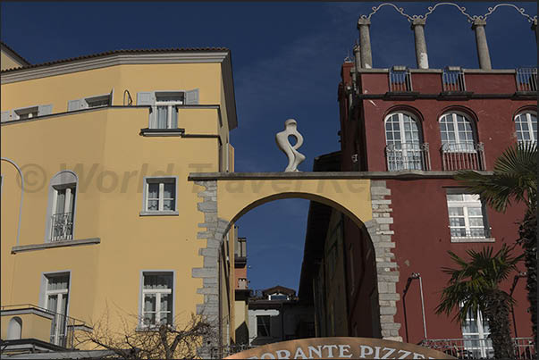 Architecture on the lakeside of the town of Riva del Garda