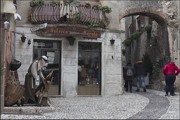 The historic center of the town of Malcesine, Christmas installations