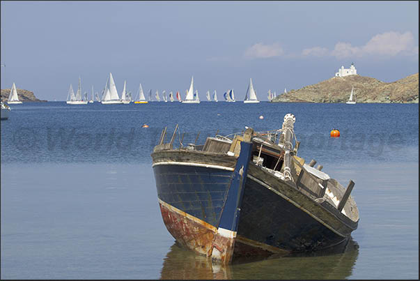 Port of Vourkari in the bay of Agios Nikolaus where the main port of Korissia is also located