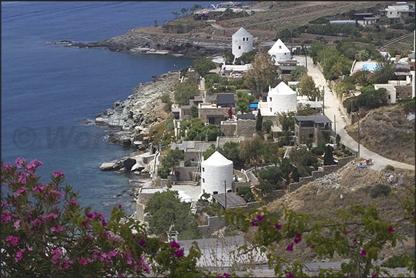 West Coast. Ancient and new mills converted to residence in the bay of Koundouros West Coast. Ancient and new mills converted to residence in the bay of Koundouros