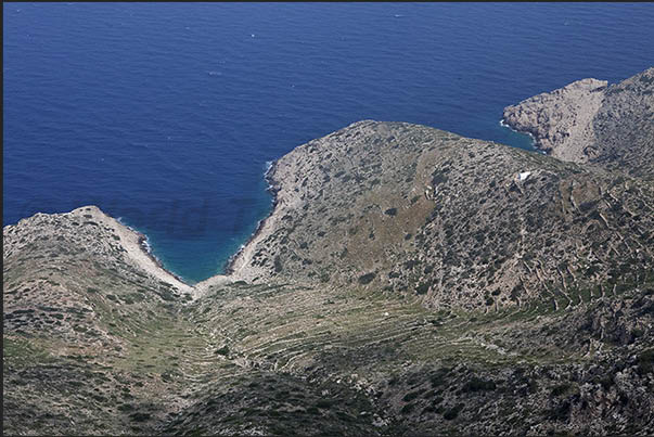 The north cliff near Aghia Triada points north east The north cliff near Aghia Triada points north east