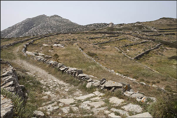 Trails near Episkopi. The disused fields once used for the cultivation of fruit, wheat, vineyards and vegetables