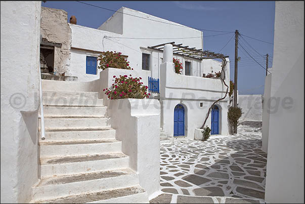 The narrow streets of Kastro, the capital of the island