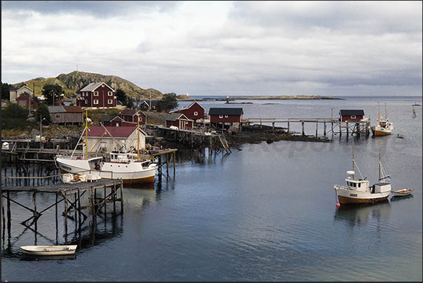 Vestvagoy coasts, the northernmost island of Lofoten archipelago. Fishing village Vestvagoy coasts, the northernmost island of Lofoten archipelago. Fishing village