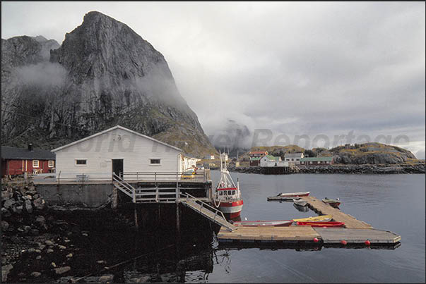 Moskenosoya Island (Lofoten archipelago.) Small town of Reine