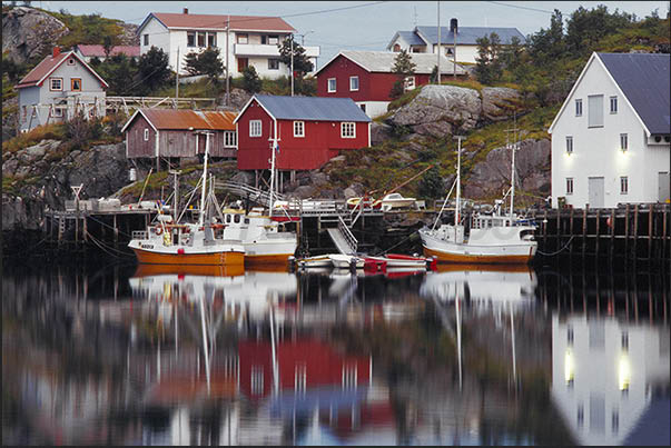 Moskenosoya island (Lofoten). Town of Reine, the fishing port Moskenosoya island (Lofoten). Town of Reine, the fishing port