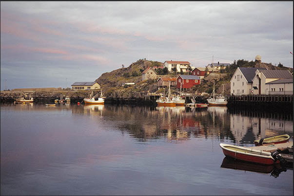 Moskenosoya island the southern island of the Lofoten archipelago. Almost all of the villages are inhabited by cod fishermen Moskenosoya island the southern island of the Lofoten archipelago. Almost all of the villages are inhabited by cod fishermen