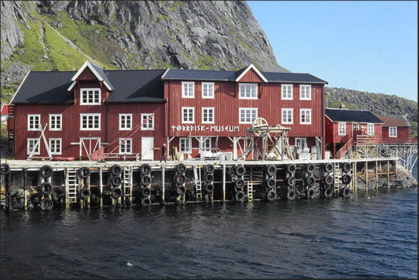 Moskenosoya island (Lofoten). Town of A last inhabited place in the extreme south of the archipelago
