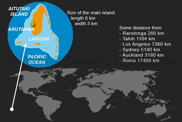 The big lagoon of Aitutaki island