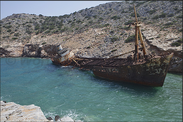 Merchant ship wreck near Kalotantissa bay, western tip of the island Merchant ship wreck near Kalotantissa bay, western tip of the island