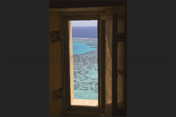 The lagoon seen going up to the balcony of the lighthouse