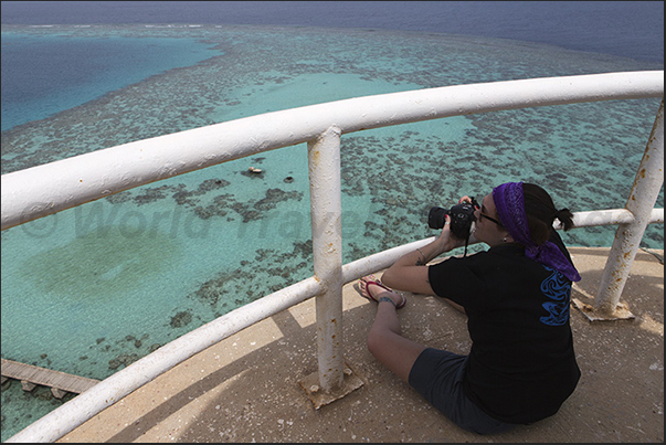 The balcony from which you can observe the spectacular lagoon of Sanganeb coral platform