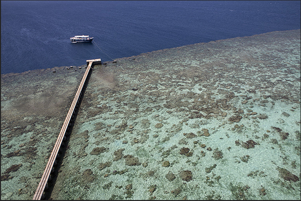 The pier with the railway to unload food and water from the ships for the soldiers guarding the lighthouse