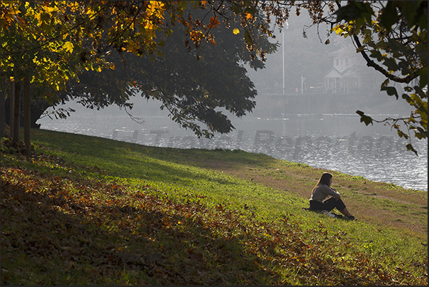 A moment of rest along the banks of Po river near the Umberto I bridge A moment of rest along the banks of Po river near the Umberto I bridge