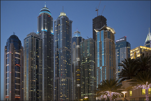 The skyscrapers of Jumeiirah, the new town that extends into the Luxury Dubai district The skyscrapers of Jumeiirah, the new town that extends into the Luxury Dubai district