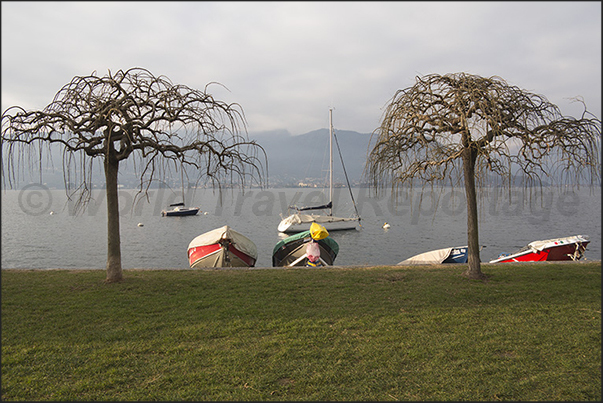 Lakefront of Suna near Verbania town Lakefront of Suna near Verbania town