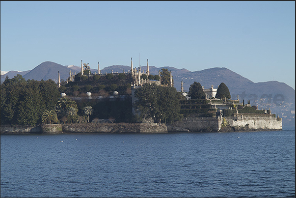 Isola Bella in front of the town of Stresa on Maggiore Lake