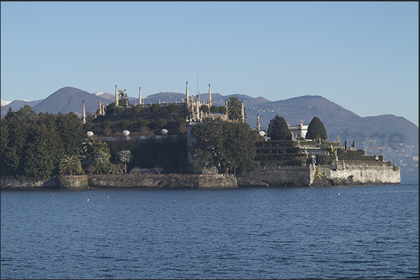 Isola Bella in front of the town of Stresa on Maggiore Lake Isola Bella in front of the town of Stresa on Maggiore Lake