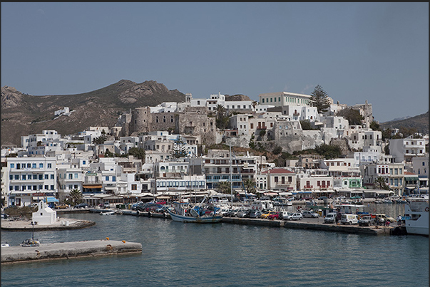 Naxos town, the main port of arrival and departure for ferries to and from other islands