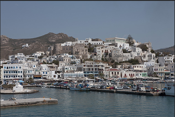 Naxos town, the main port of arrival and departure for ferries to and from other islands Naxos town, the main port of arrival and departure for ferries to and from other islands