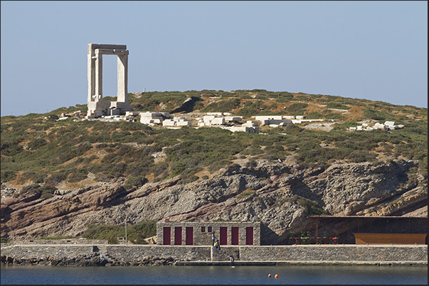 The island with the ruins of Apollo temple dating back to the sixth century BC