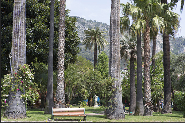 Garden on the seafront near the Casino de Beaulieu in front of the old port