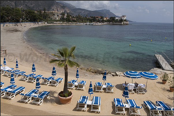 Plage des Fourmis, the Ant Beach from where the Cap Ferrat trail start Plage des Fourmis, the Ant Beach from where the Cap Ferrat trail start