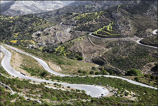 The winding mountain roads that cross the island