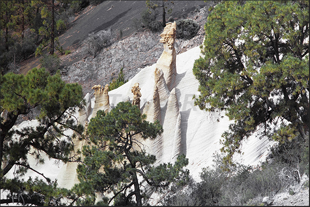 The sedimentary rocks of Paisaje Lunar (lunar landscape) eroded by wind and water