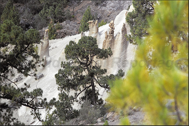 The sedimentary rocks of Paisaje Lunar (lunar landscape) eroded by wind and water