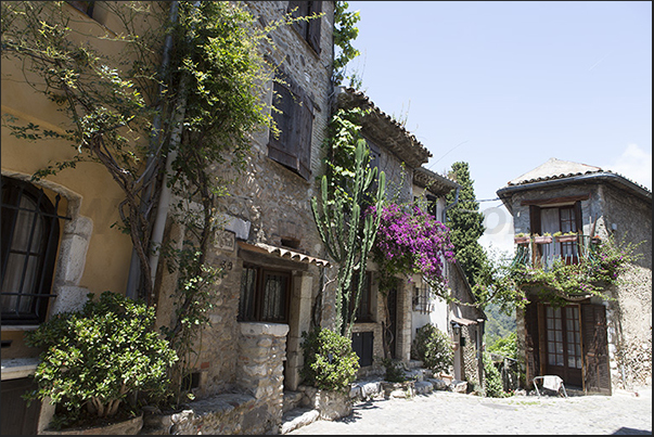 The ancient stone houses that overlook the climb to the castle