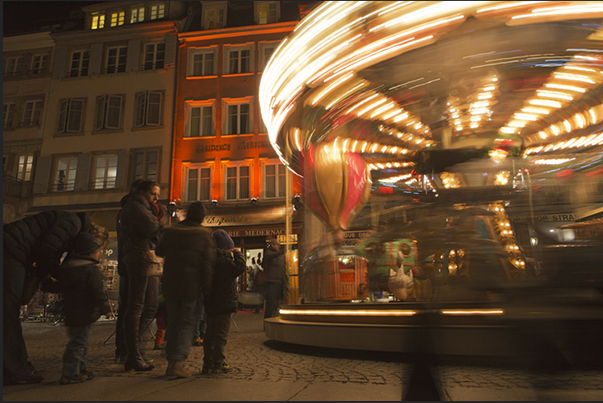 Strasbourg. A carousel near the Cathedral Strasbourg. A carousel near the Cathedral