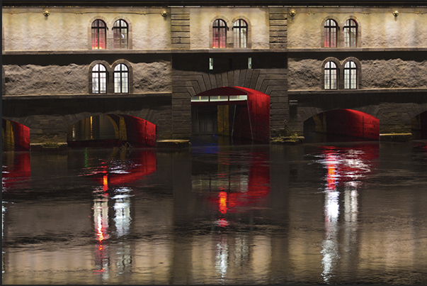 Strasbourg. The old locks on the canal constructed by Vauban in 1690