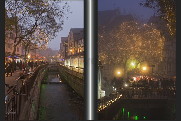 Colmar. Christmas markets along the canal