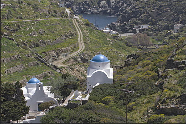 Dozens of small churches surround the ancient citadel of Kastro