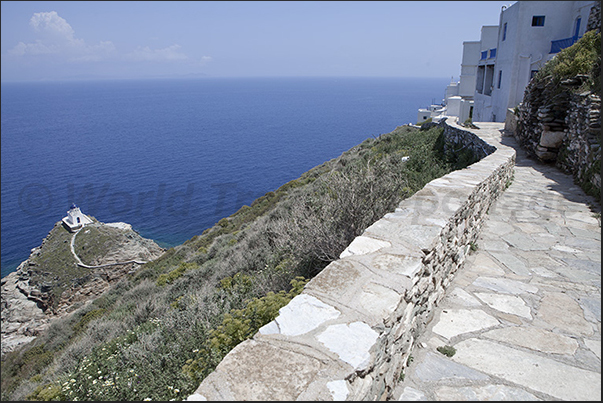 Kastro village and the Epta Martires church built on the cliff