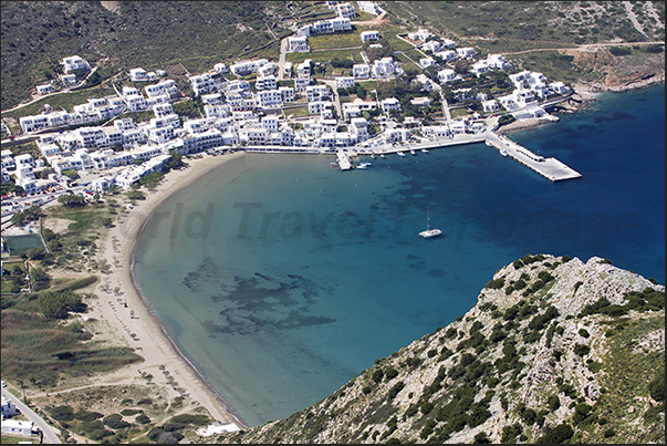 Pier in Kamares Bay, where ferries arrive and depart to other islands of the archipelago