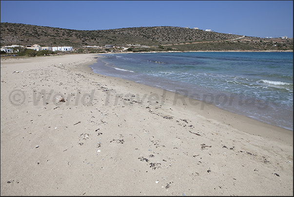 Livadhi bay beach (east coast) one of the few with fine sand and not pebbly