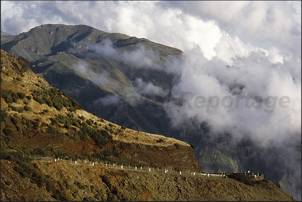 Panorama from Pico de Areeiro (1.818 m) the highest point of the island often covered in clouds Panorama from Pico de Areeiro (1.818 m) the highest point of the island often covered in clouds