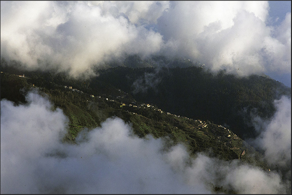 Panorama from Pico de Areeiro (1.818 m) the highest point of the island often covered in clouds Panorama from Pico de Areeiro (1.818 m) the highest point of the island often covered in clouds