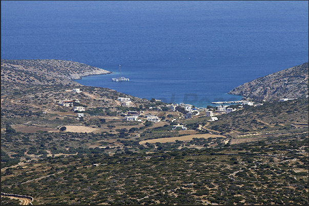 Tourkavlako bay with the town of Kato Horio, arrival port of the ferries Tourkavlako bay with the town of Kato Horio, arrival port of the ferries