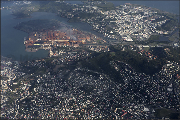 In flight over Nouméa, the capital of New Caledonia In flight over Nouméa, the capital of New Caledonia