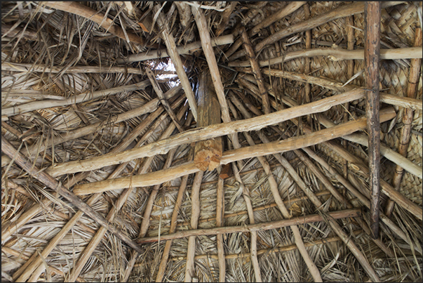 Totem entrance of the Kanak tribe villages that living on the island