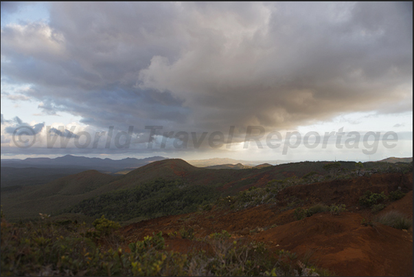 The red soils that characterize the southern tip of the island