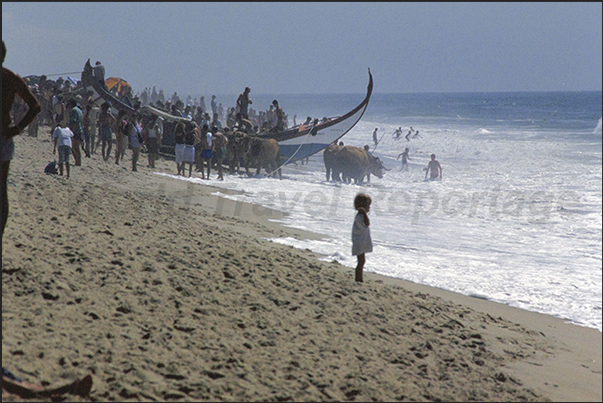 Everything is ready and just waiting for the right wave, the biggest one, to push the boat into the sea