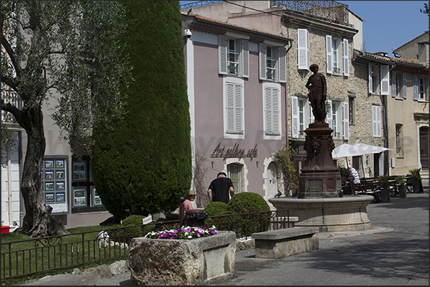 Place du Commandant Lamy the main square of the village where the municipal museum is located