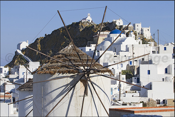 The windmills that once produced the flour for the village are now just monuments for tourists